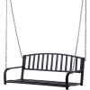 Grey Outdoor 2-Person Heavy Duty Porch Swing with 900 lb. Weight Capacity