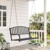 Grey Outdoor 2-Person Heavy Duty Porch Swing with 900 lb. Weight Capacity