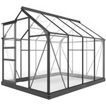 8.3 ft. 6.2 ft. Sturdy Outdoor Polycarbonate Greenhouse with Grey Metal Frame