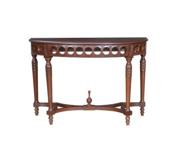 Neoclassical Demilune Console w/ Crackle Finish Table Top