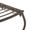 Outdoor Patio Garden Rustic Bronze Brown Wrought Iron Half-Circle Tree Bench