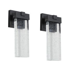 Outdoor Waterproof Transparent LED Crystal Wall Light Supports Many Types Of Bulb-2 Packs With Light Sensitivity (Option: Black)