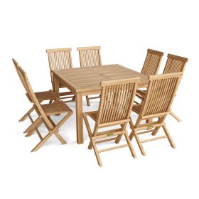 Windsor Classic Chair Folding Dining Set (Option: 9-Pieces)