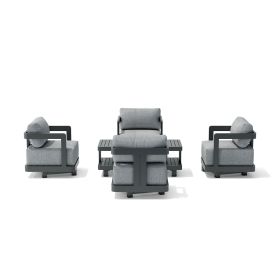 Granada Aluminum Deep Seating (Option: SET-904-AL 5-pc)